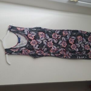 SIMPLY STYLED Sleeveless Floral Hawaiian Tropical Midi Dress Women's Size Medium